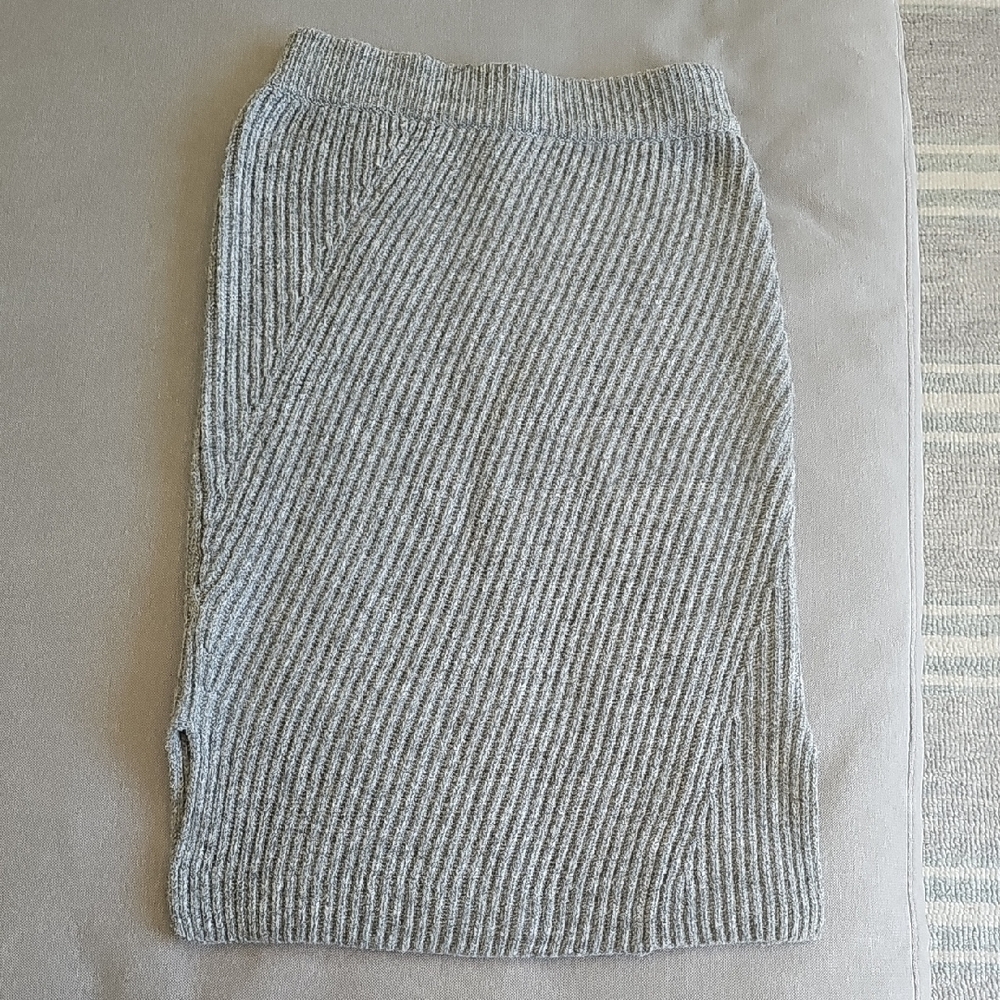 Madewell Heather Gray Ribbed Pencil Skirt